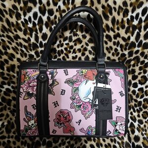 Ed Hardy Pink and Black Tote Bag